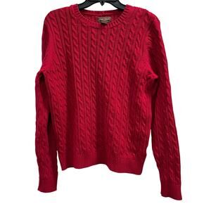 DUCKHEAD VTG Red cable knit pullover sweater woman’s cotton sz L